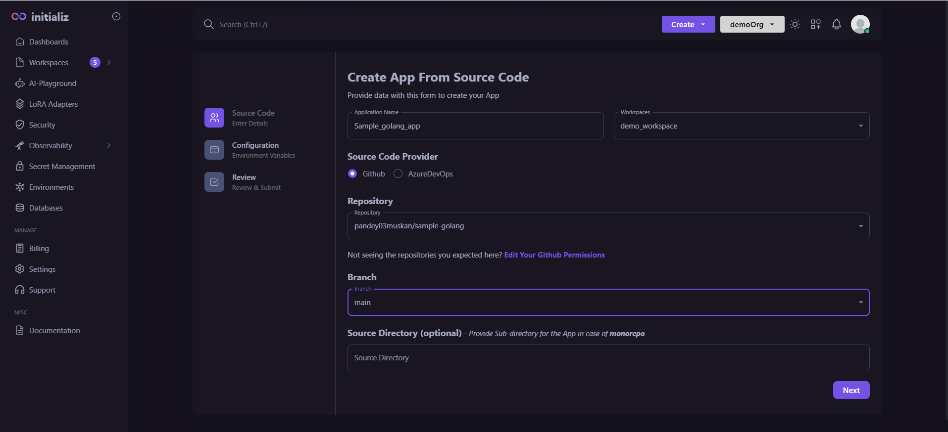CreateApp