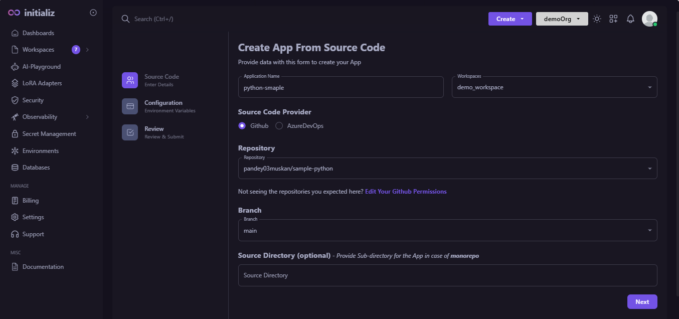 CreateApp