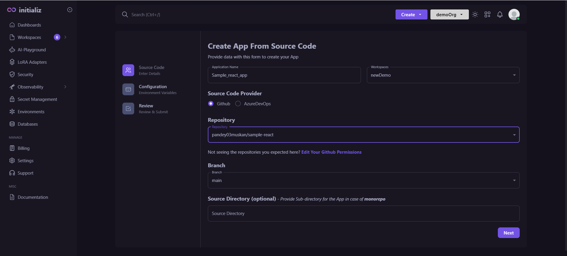 CreateApp
